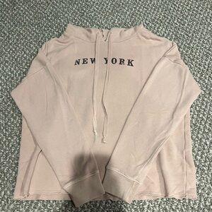 American Eagle Dusty Rose Cropped Hoodie